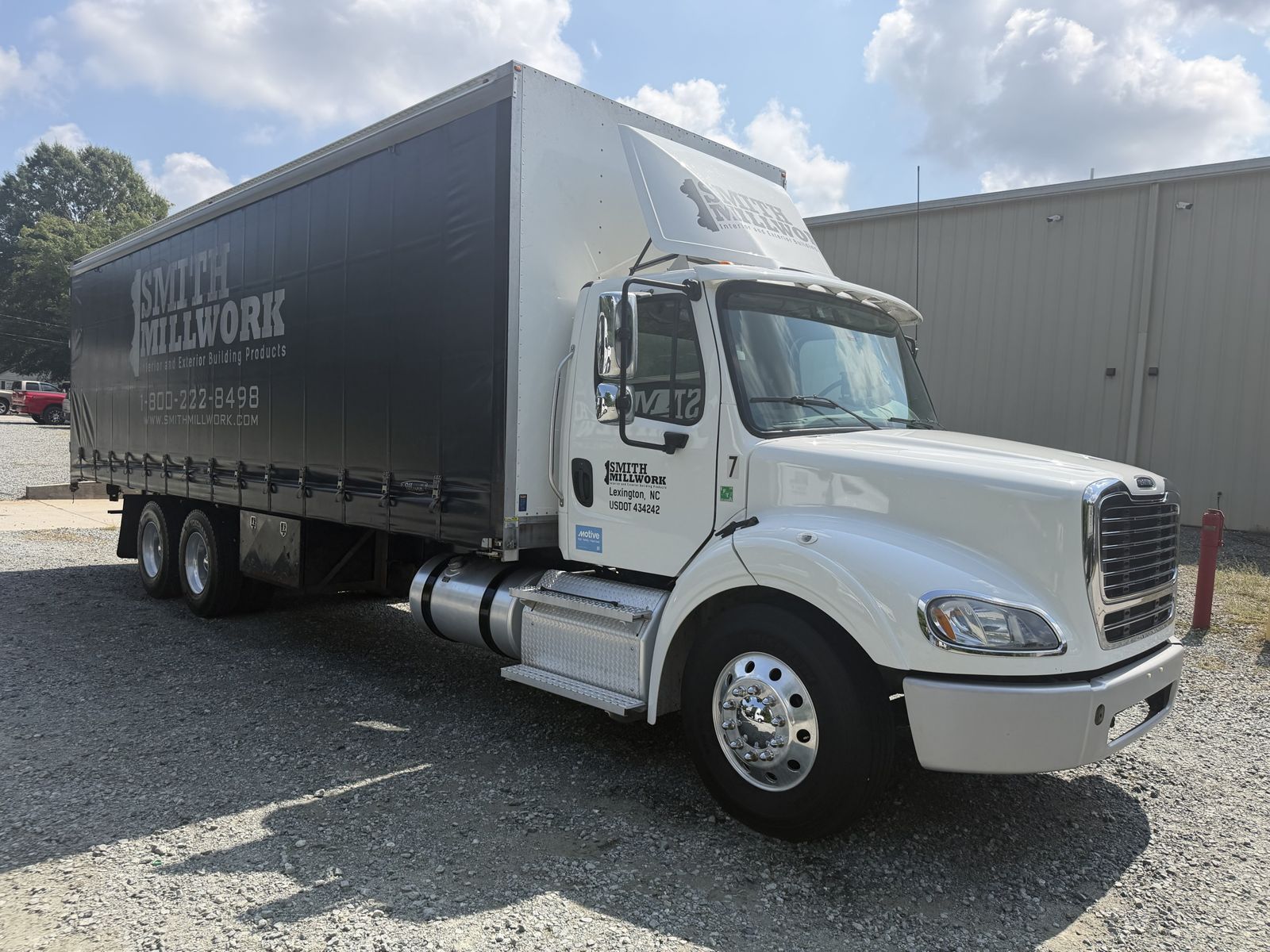 A clean box truck after washing